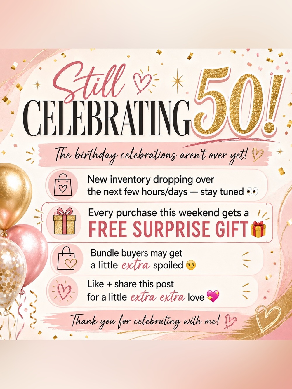 50th Birthday Celebration Continues | Free Gift | Like + Share for Extra 💙